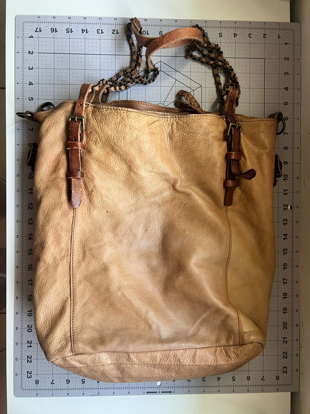 Liebeskind Berlin Two-Tone Suede & Leather Bucket Bag – Chain Strap